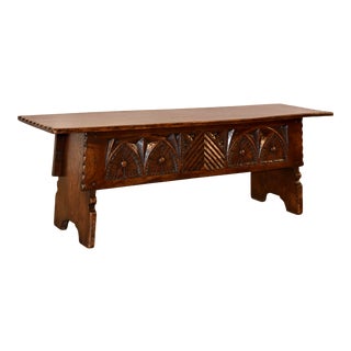19th Century English Oak Lift Top Bench For Sale