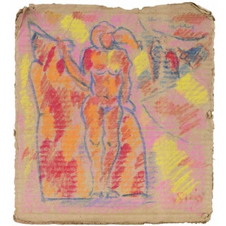 Sirio Pellegrini, Nude, Mixed Media, 1960s For Sale