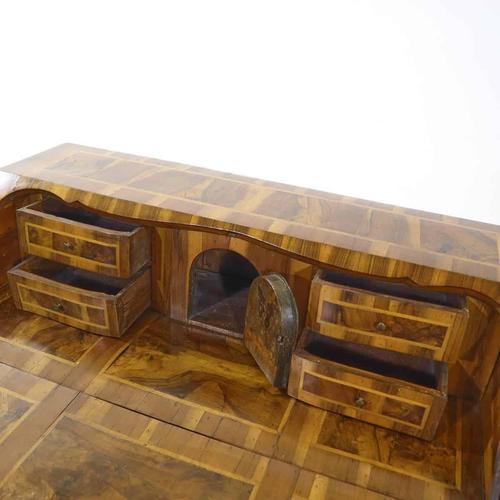 Inlaid Wooden Secretaire with Four Drawers and Internal Compartments For Sale - Image 18 of 18