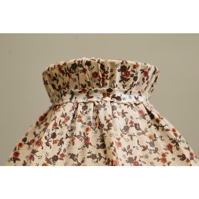 White Vintage Art Deco Table Lamp in Wrought Iron with Floral Shade, 1940s For Sale - Image 8 of 12