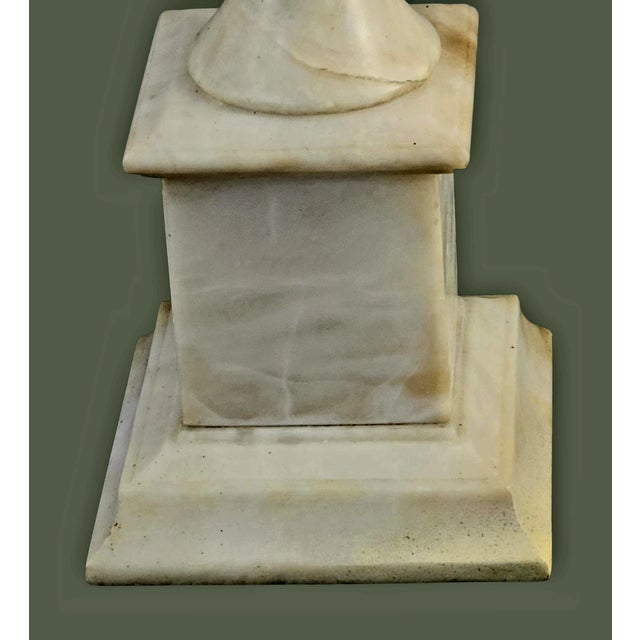 Mid-Century Modern Vintage Neoclassical Italian Pink Art Glass & Marble Table Banquet Lamp For Sale - Image 3 of 12