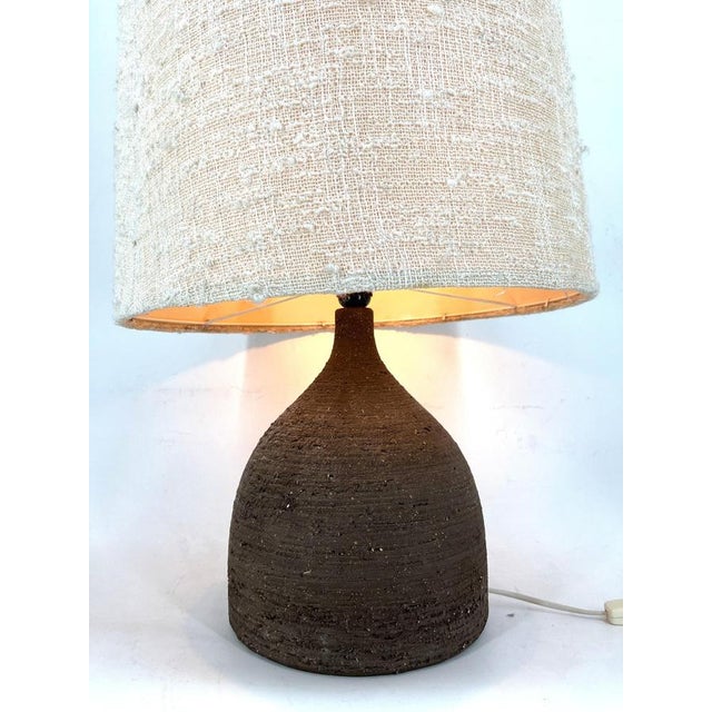 Large Ceramic Table Lamp or Floor Lamp with Original Fabric Shade from Krö, 1960s For Sale - Image 10 of 11