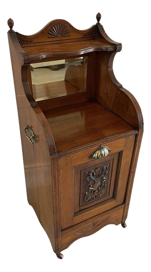 Antique Victorian Quality Carved Walnut Coal Box, 1880s