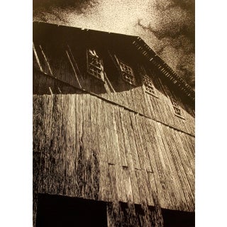 Malcolm Childers "Wooden Mastadon" Old Barn Signed Unframed Etching, 1978 Edition of 50 For Sale