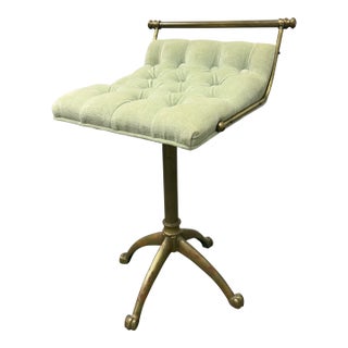 French Brass Swivel Stool, Circa 1940's For Sale