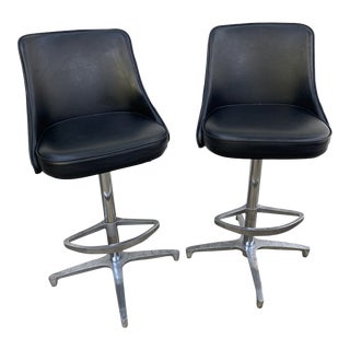 1960s Chromcraft Swivel Bar Stools - a Pair For Sale