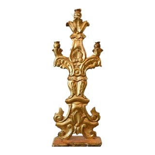 Antique Hand Carved Candle Holder For Sale