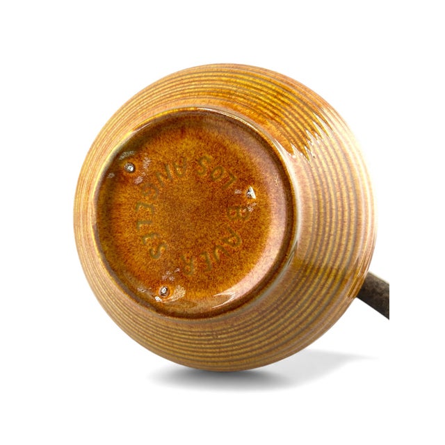 1960s Mid Century Bauer Orange Ringware Pottery Carafe Pitcher For Sale In Los Angeles - Image 6 of 7