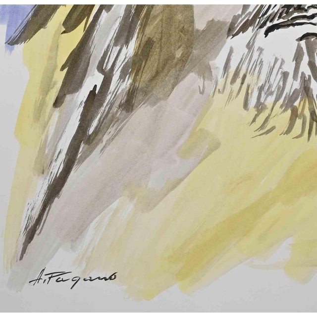 Christ is a modern artwork realized by Arturo Pagano in the 1980s. Watercolor drawings. Good conditions. This piece is...