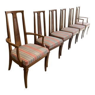1960s Drexel Heritage Caned Back Dining Chairs - Set of 6 For Sale