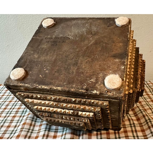Early 20th Century Square Tramp Art Hinged Lidded Box For Sale - Image 9 of 10