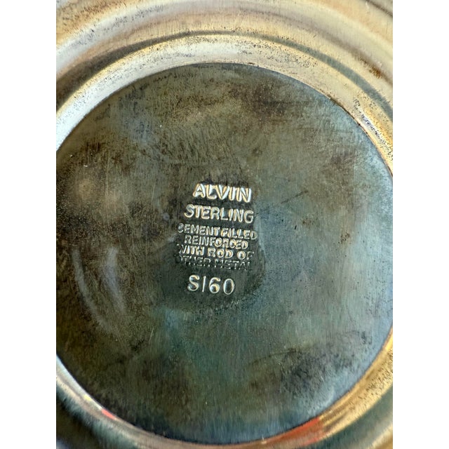 Silver Vintage Sterling Silver Weighted Candle Holder For Sale - Image 8 of 8