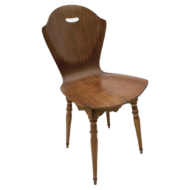 Curved Wood Dining Chairs by Carlo Ratti, 1950s, Set of 4 For Sale