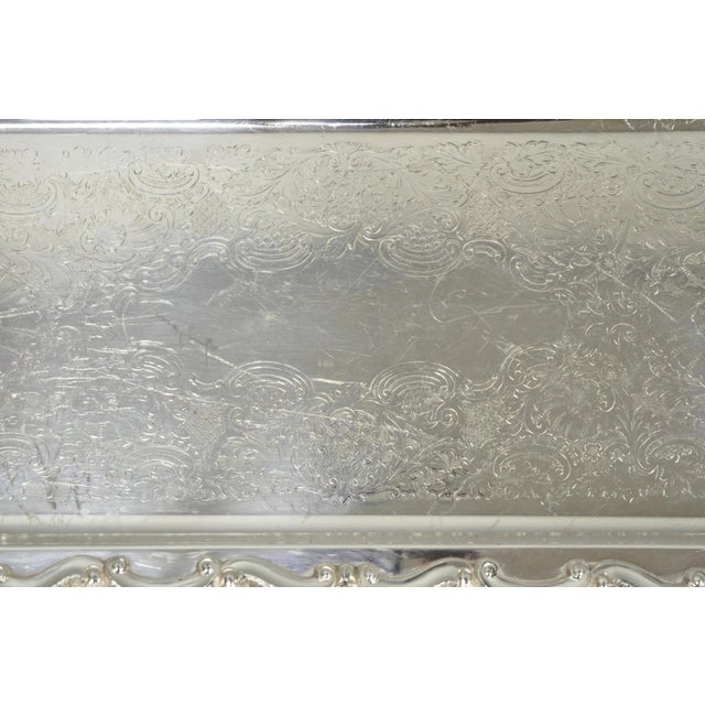 Vintage Bristol 132 Victorian Silver Plated Narrow Serving Platter Bar Tray For Sale - Image 10 of 15
