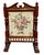 Vintage English Carved Wood Fire Screen With Floral Tapestry Panel For Sale - Image 9 of 9