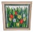 Vintage Floral Needlepoint Tulips in Garden Spring Summer Flower Textile For Sale