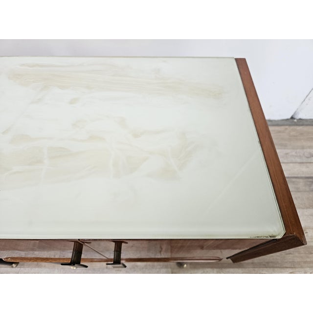 Vintage Walnut Clad Nightstands with Glass Tops, 1960s, Set of 2 For Sale - Image 11 of 18