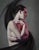 Rosé by Derek Harrison | Oil on Linen Portrait of a woman with flowing hair and soft features For Sale