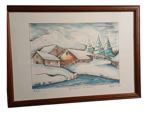 Pogliano, The Silence of Colors, 1998, Pencil & Watercolor, Framed