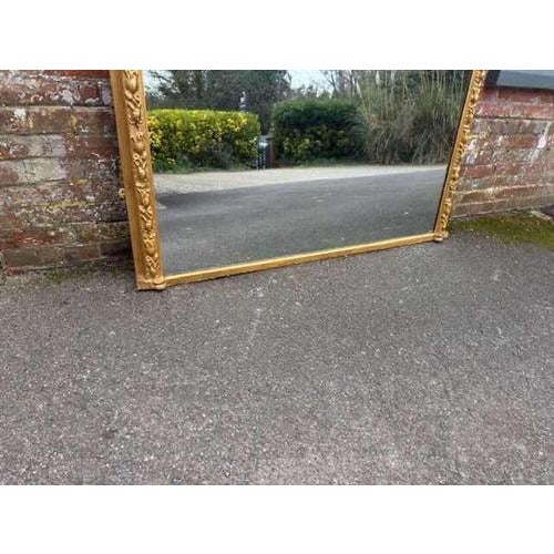 Large Antique English Arched Top Gilt Overmantle Mirror, 19th Century For Sale - Image 5 of 9