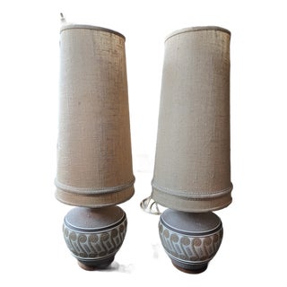 1950s Mid Century Modern Atomic Age Table Lamps - a Pair For Sale