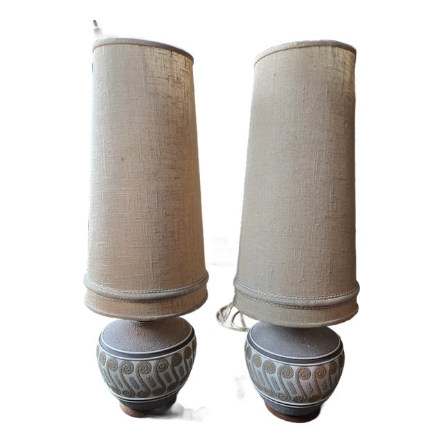 1950s Mid Century Modern Atomic Age Table Lamps - a Pair For Sale