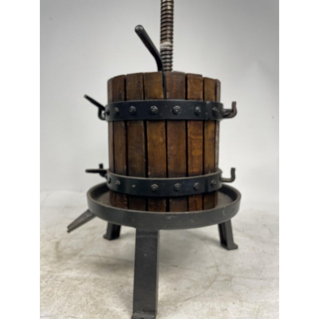 Antique Manual Wine Press with Working Press, 1950s For Sale - Image 4 of 10