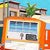 Bus Stop at Manhattan Beach - Original Color Drenched Urban Landscape Still Life Artwork Framed by Fabio Coruzzi For Sale - Image 4 of 6