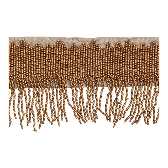 Sample - Schumacher Starling Beaded Fringe in Gold For Sale