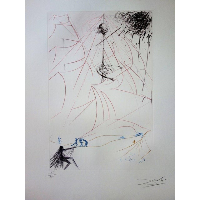 Salvador dali (1904-1989) the ghost ship: homage to wagner, 1969 original drypoint engraving in colors (rigal workshop)...