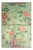 Chinoiserie Celadon Green Glazed Chintz Fabric With Flowers in Vases For Sale