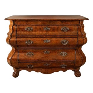 Antique Burr Walnut Dutch Bombay Chest of Drawers For Sale
