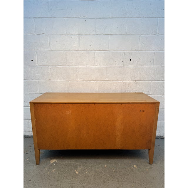 Mid-Century Six Drawer Walnut & Brass Lowboy Dresser by West Michigan Furniture Co. Attributed For Sale - Image 17 of 17