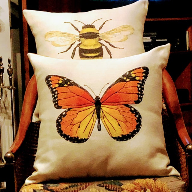 The Bumblebee .Country Decorative Pillow by Pierre D'Argent For Sale - Image 4 of 7