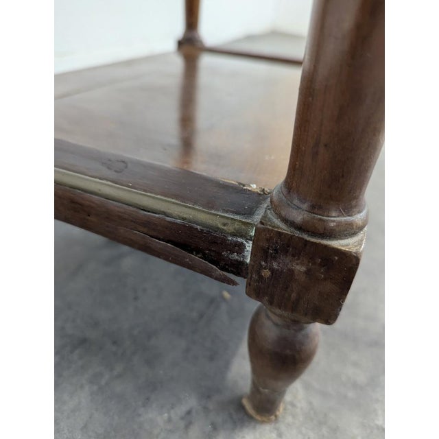 Brown Louis XVI Mahogany Bedside Table with Gallery For Sale - Image 8 of 9