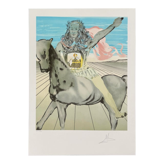 Salvador Dalí, Chevalier Surrealiste (Jinete De Velasquez), Hand Signed Lithograph, 1980 For Sale