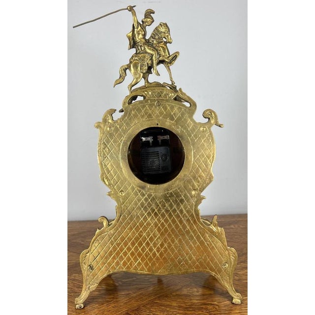 Gold Vintage French Style Decorative Mantel Clock For Sale - Image 8 of 13