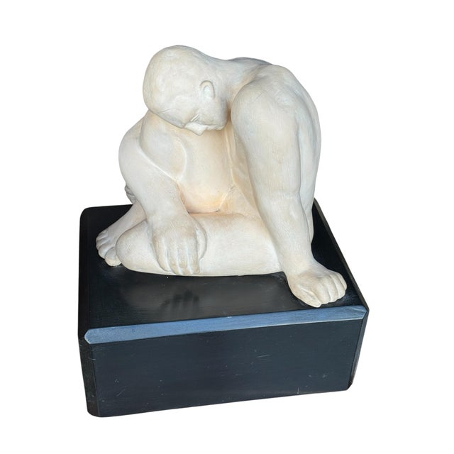 Ivory Mid 20th Century Seated Figure Terra Cotta by Eleanor E. Sharp For Sale - Image 8 of 12