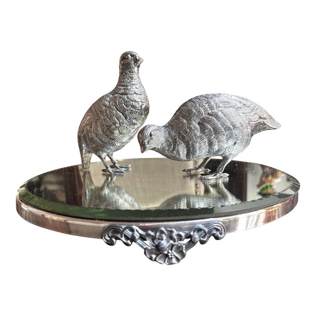 Pair of Vintage Italian SilverPlate Quails For Sale