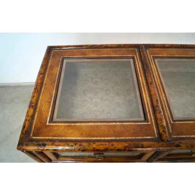 Wood 1960’s Hollywood Regency Faux Tortoise Maitland-Smith Console Table For Sale - Image 7 of 12