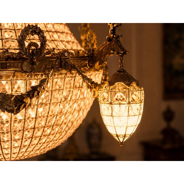 Gold Late 20th Century French Louis XVI Gold Deer Chandeliers - Pair For Sale - Image 8 of 18