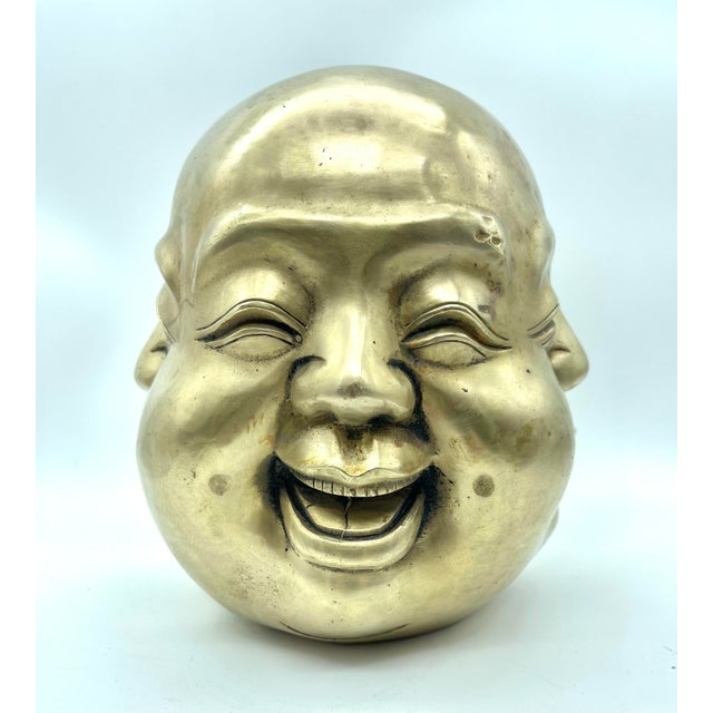 Metal Bronze Statue of Four-Faced Buddha, 1980s For Sale - Image 7 of 15