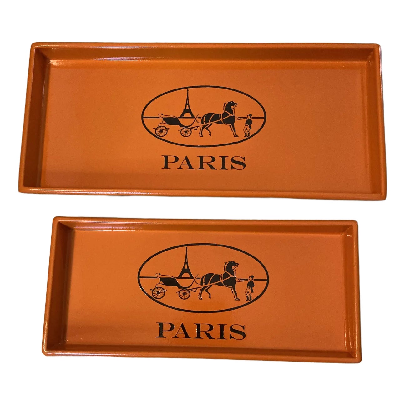Lot De 2 Serviettes Et 2 Ronds De Table Hermès Paris Canards - Couleur Beige/orange - Neuf