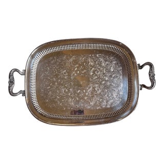 1970s Rectangular Silverplate Serving Tray by Sheridan For Sale