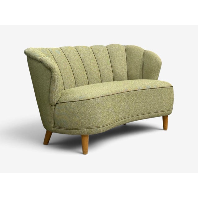 Asko, Sofa, Green Fabric, Lacquered Wood, Finland, 1950s For Sale - Image 4 of 10
