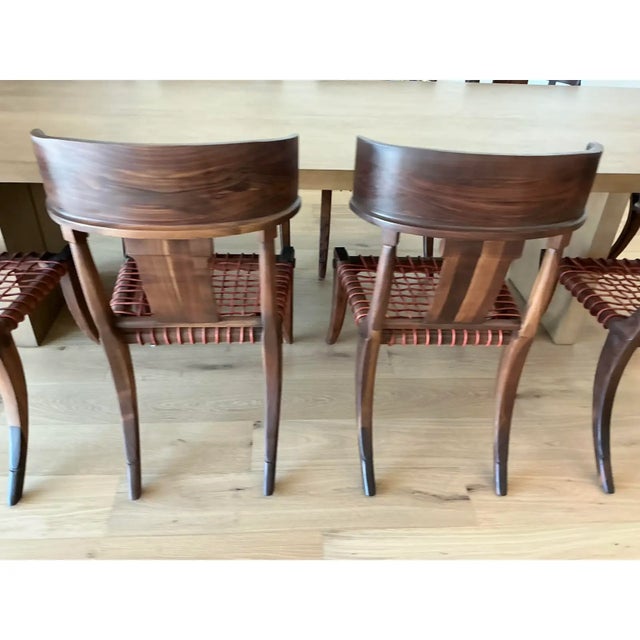 Klismos Style Solid Walnut Dining Chairs -Set of 10 For Sale In San Diego - Image 6 of 10
