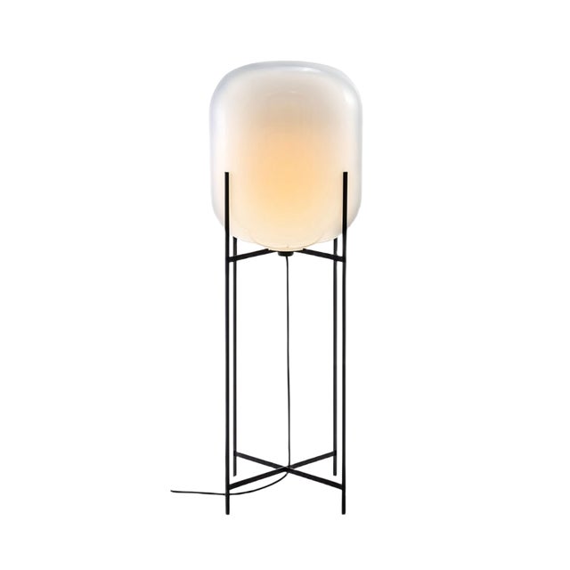 Oda Big in White and Black Floor Lamp by Sebastian Herkner for Pulpo For Sale