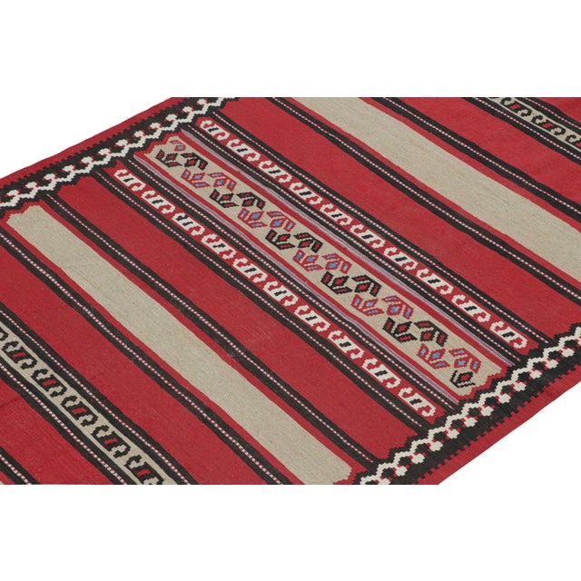Rug & Kilim Vintage Shahsavan Persian Kilim With Red, Beige and Brown Stripes by Rug & Kilim For Sale - Image 4 of 7