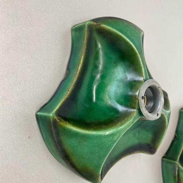 Modernist Ceramic Fat Lava Wall Lights from Pan Ceramics, Germany, 1970s, Set of 2 For Sale - Image 8 of 15