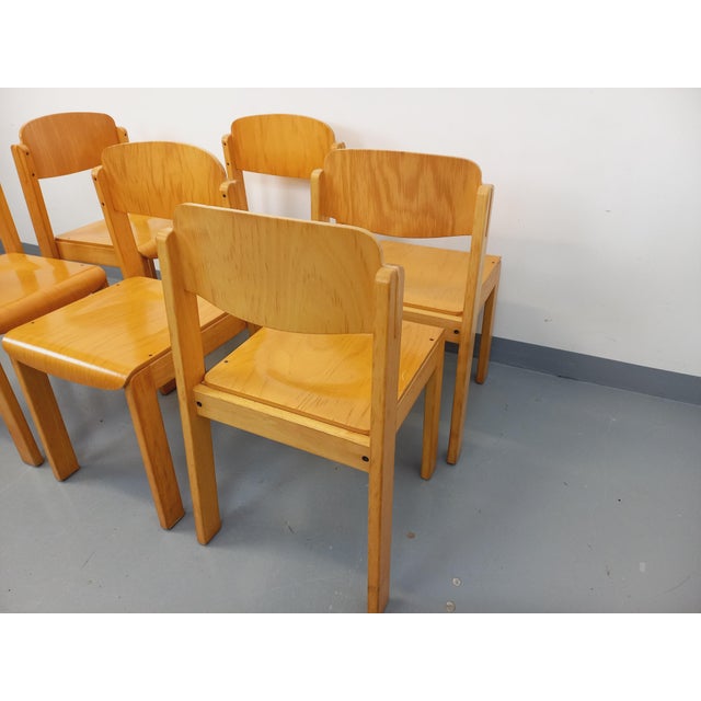 Vintage Beechwood Chairs, 1970s, Set of 6 For Sale - Image 12 of 18